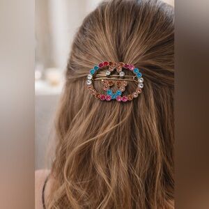 Gucci Elegant Multicolor Crystal Hair Clip pin